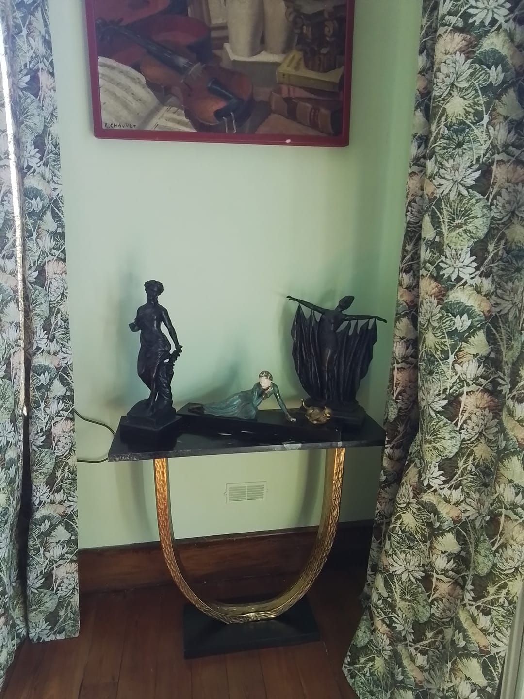 Customer photo review of Console artisanale OMEGA 80cm marbre noir métal doré