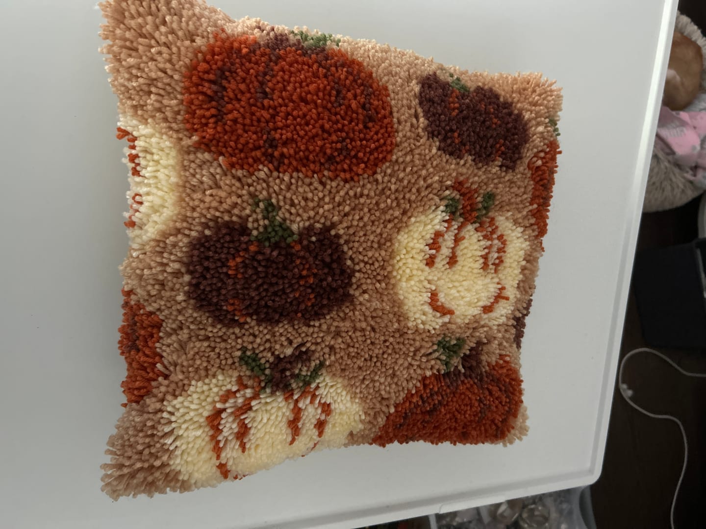 Customer photo review of PUMPKIN SPICE - Latch Hook Cushion Kit
