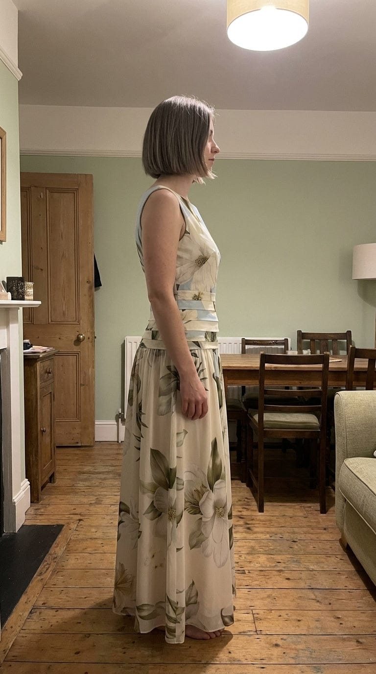 Customer photo review of A-Line Maxi Dress With Boat Neck