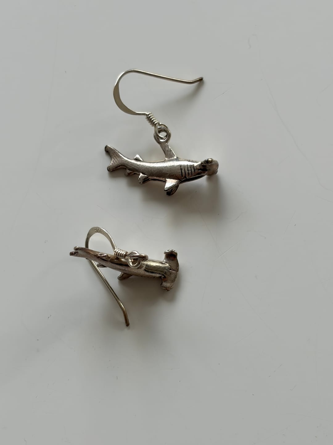 Customer photo review of Hammerhead Shark Earrings: 925 Real Silver