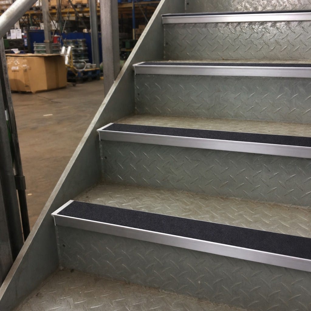 Customer photo review of Aluminium Stair Nosing 70x55mm Wide Tread Anti Slip PVC Insert