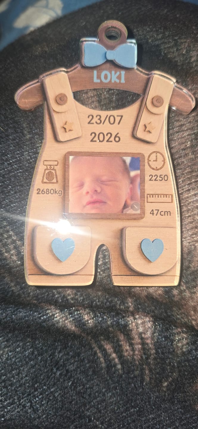 Customer photo review of Baby First Christmas Birth Stats Birth Sign - Personalized 2-Layered Wooden Ornament