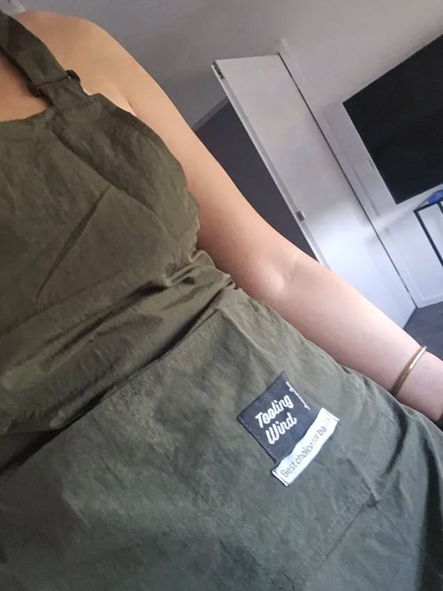 Customer photo review of Tablier Imperméable à Bretelles Croisées Style Japonais