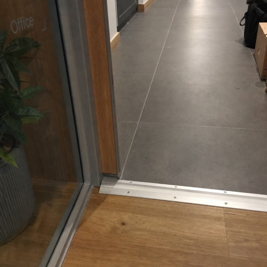 Customer photo review of Transition Strip 43x10mm Aluminium Self Adhesive Ramp Profile