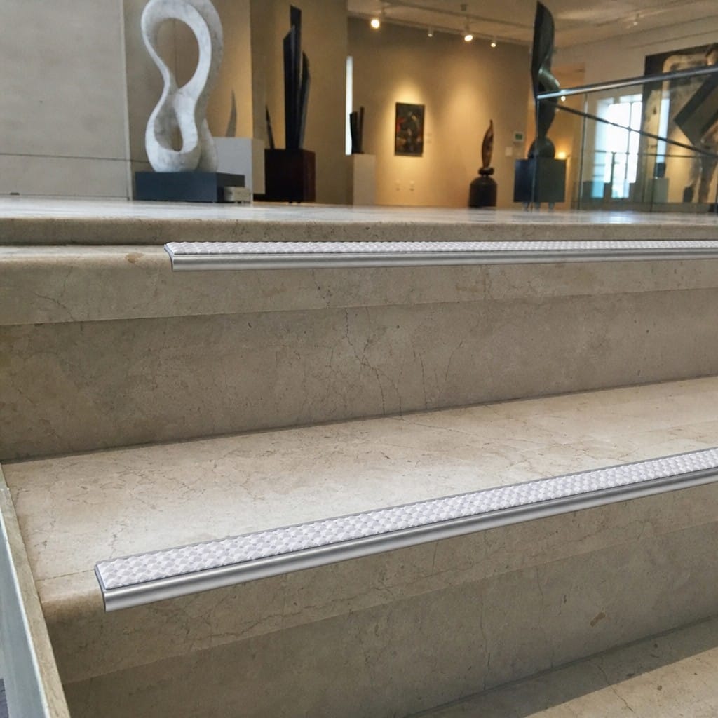 Customer photo review of Aluminium Tile-In Stair Nosing with Replaceable Anti-Slip Insert | 2.5m | 9mm & 11mm | Porcelain & Stone Stairs