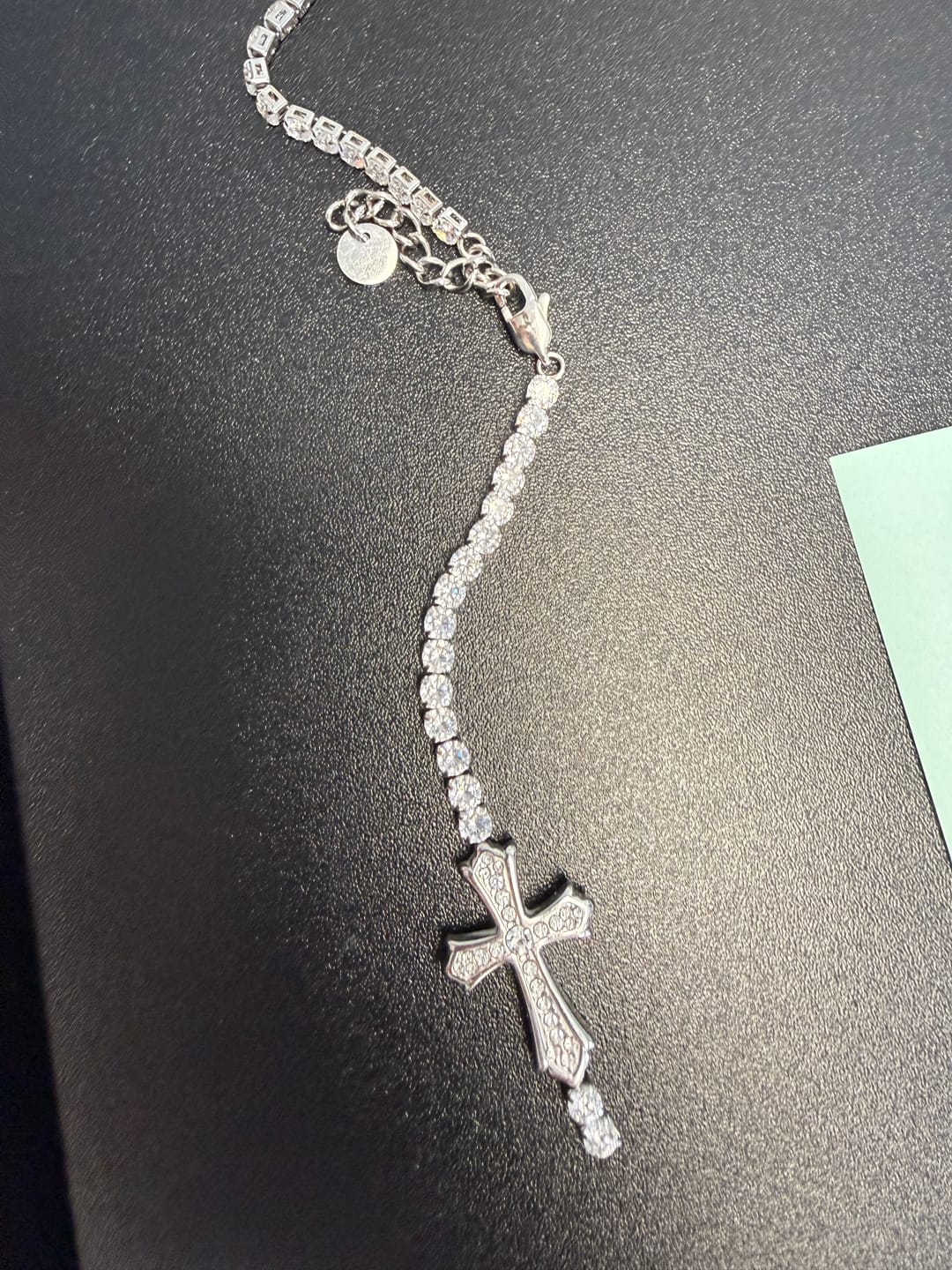 Customer photo review of FREE Today: 2-Color Elegant Zircon-Encrusted Cross Bracelet: A Symbol of Divine Grace & Elegance