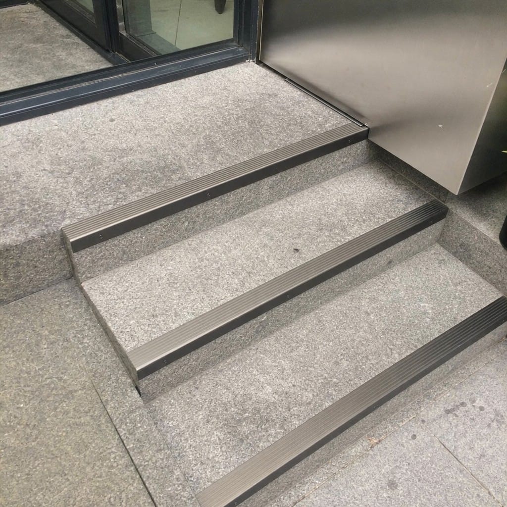 Customer photo review of Aluminium Stair Nosing 62x32mm Square Edge, Bronze & Black