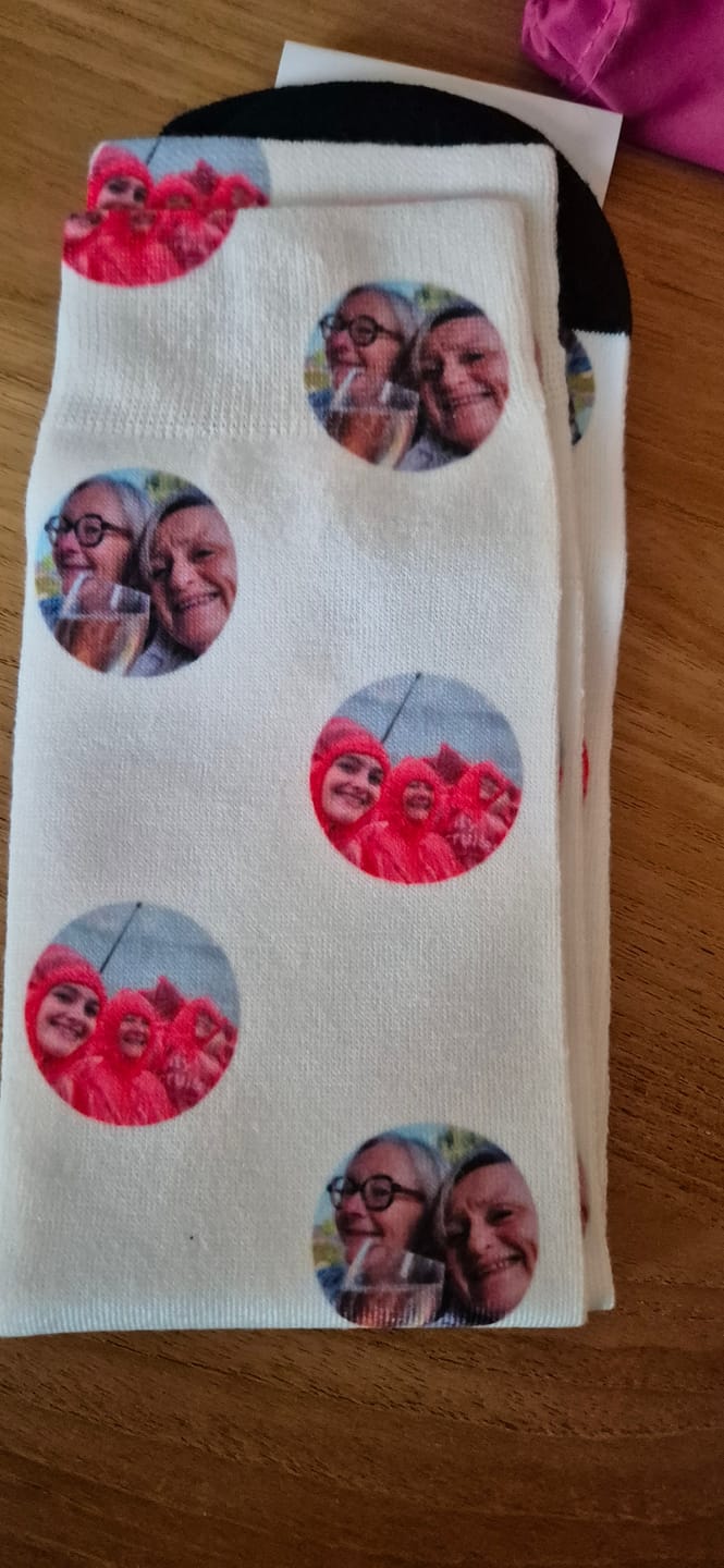 Customer photo review of FaceSock | Personalised Socks With Photo