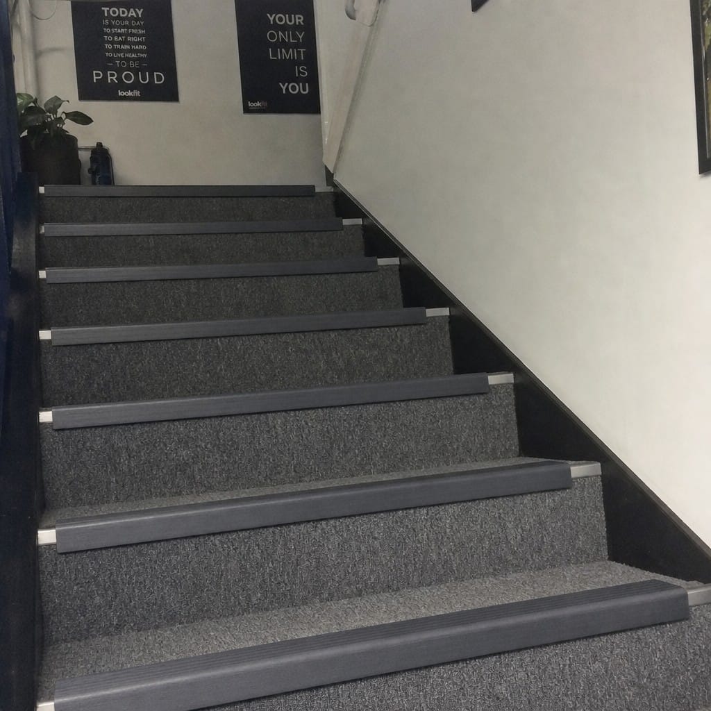 Customer photo review of PVC Stair Edging 50x30mm Slip Resistant Indoor 2.75m