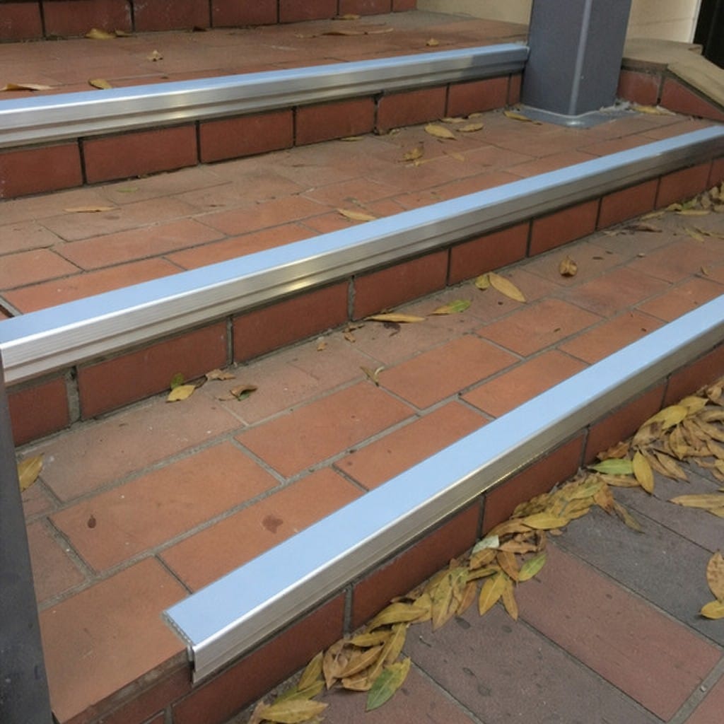 Customer photo review of Square Aluminium Stair Nosing 2.44m Single Insert