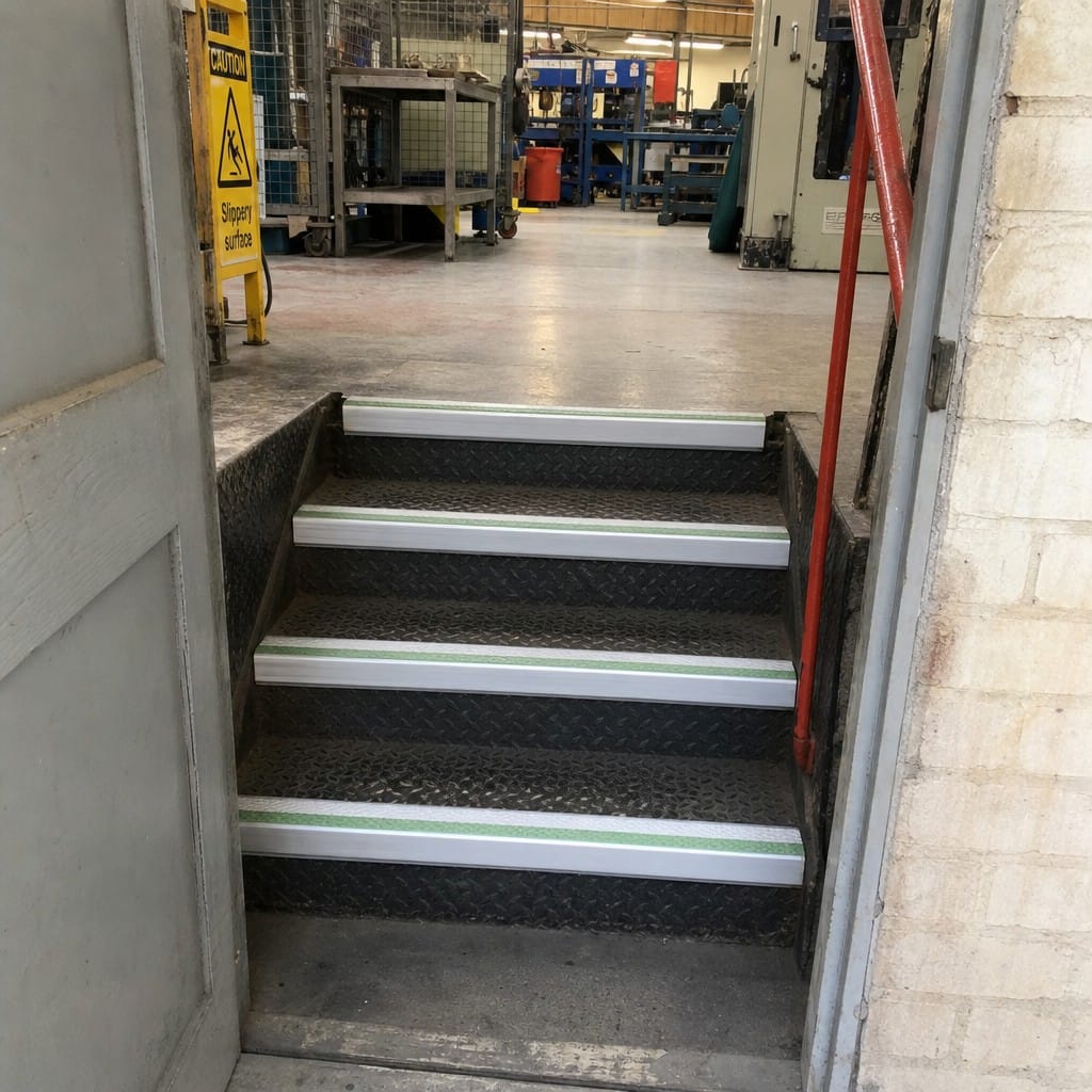 Customer photo review of Anti Slip Stair Nosing 50x30mm Commercial Aluminium Grade