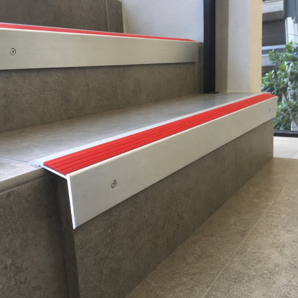 Customer photo review of Aluminium Stair Nosing 66x55mm Raked Back, 1m and 2m Stock Lengths