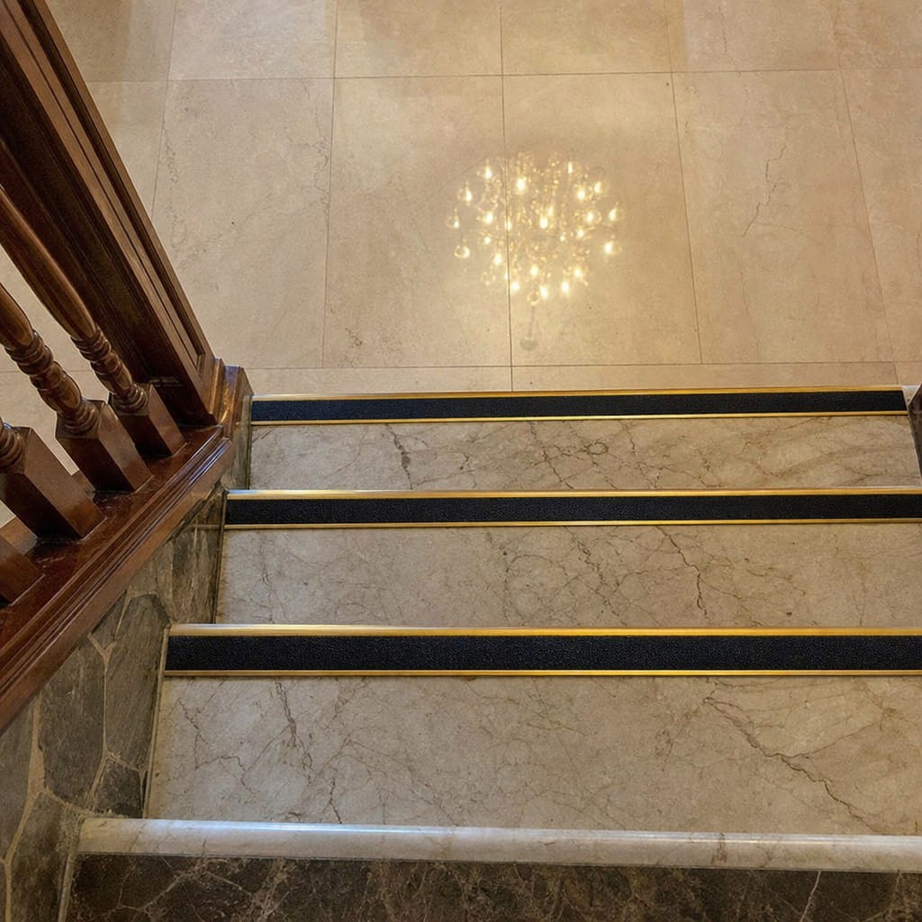 Customer photo review of MorGrip Bullnose Stair Nosing Aluminium Single Channel