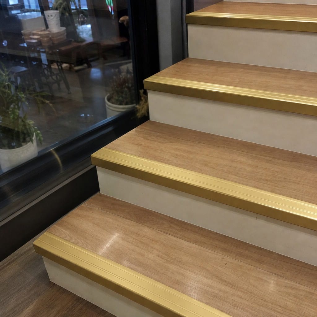 Customer photo review of Self-Adhesive Aluminium Stair Nosing 30mm x 20mm