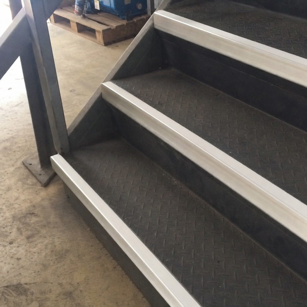 Customer photo review of Square Aluminium Stair Nosing 3.22m 50mm Riser Anti Slip