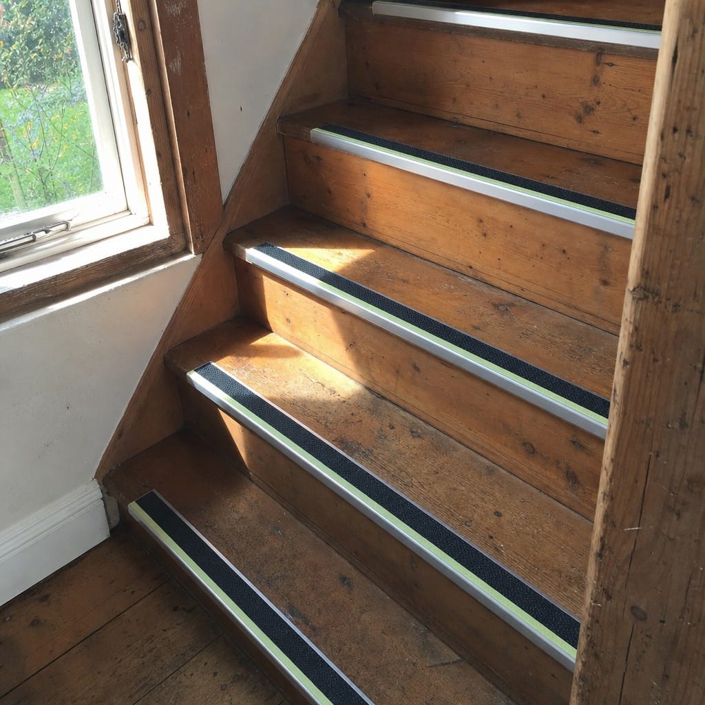 Customer photo review of Screw Fit Aluminium Anti Slip Stair Nosing 60mm x 32mm for Indoor & Outdoor Steps