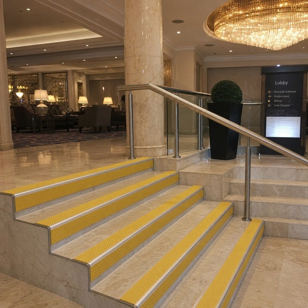 Customer photo review of DDA Compliant Stair Nosing 75x58mm Pyramid Anti Slip