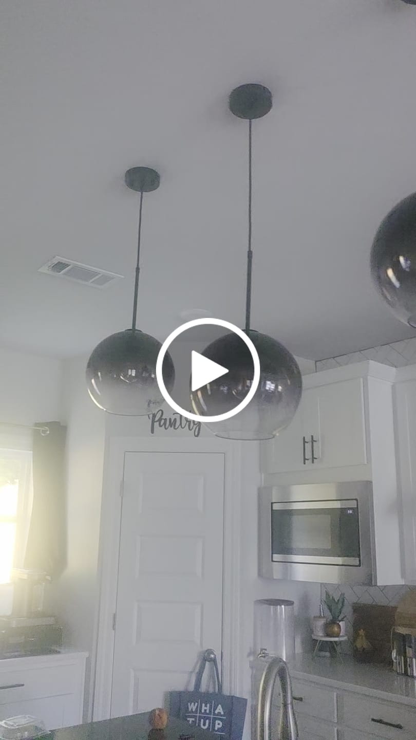 Customer video review of Modern Minimalist 1-Light Smoked Grey Tinted Glass Globe Pendant