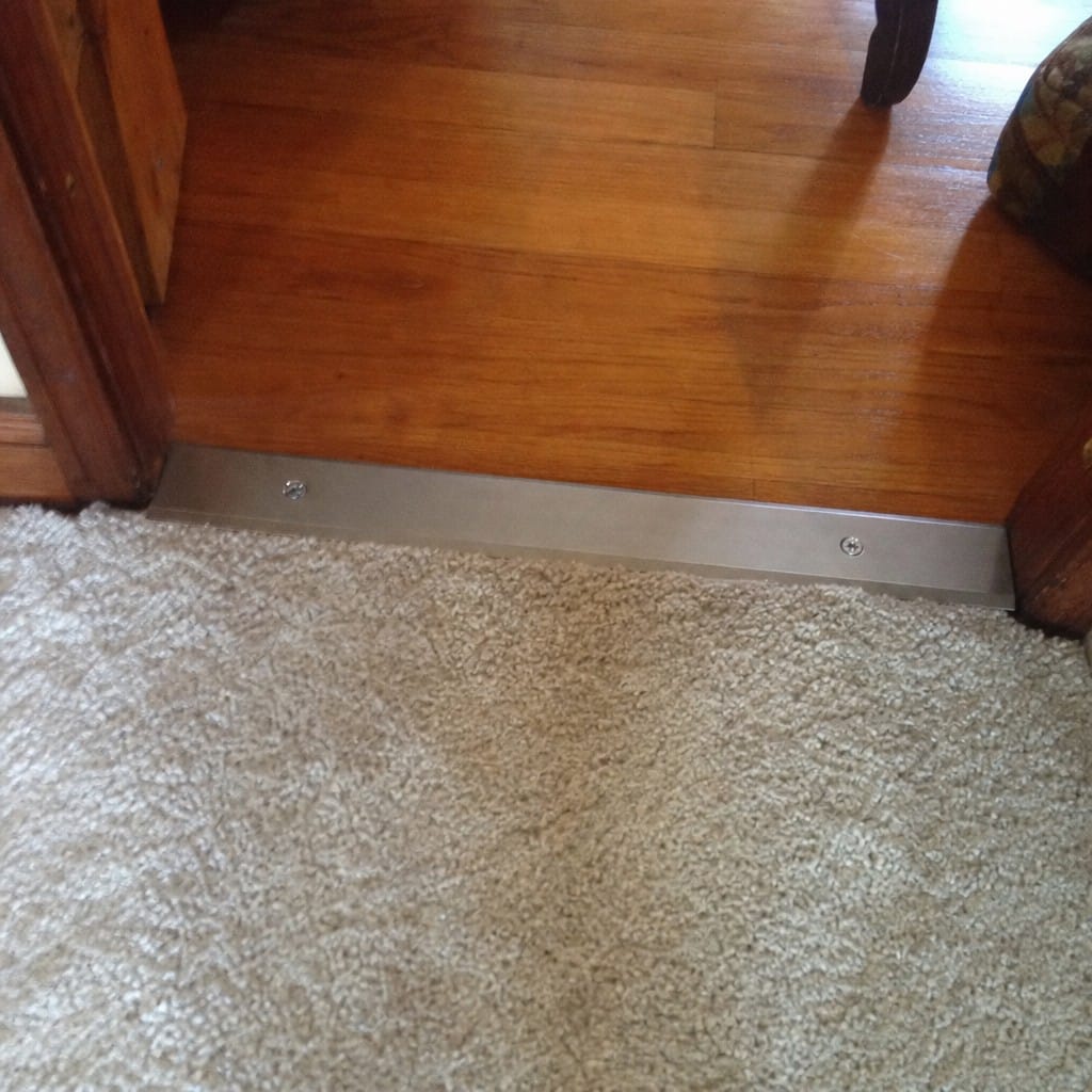Customer photo review of Aluminium Door Threshold Cover Strip 38mm Screw Fit, 8 Finishes
