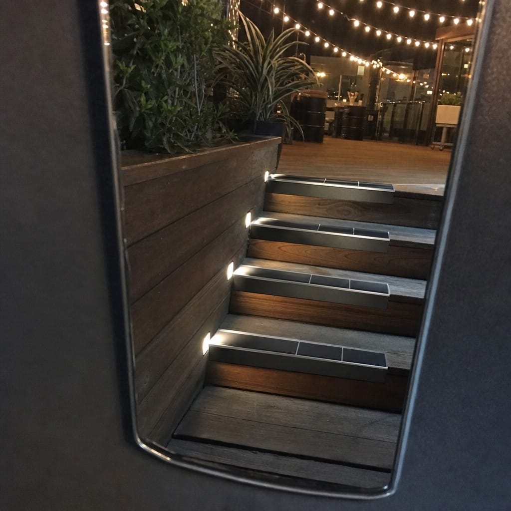 Customer photo review of Aluminium Stair Nosing 93x32mm Rakeback, Twin Anti-Slip Insert, 14 Colours