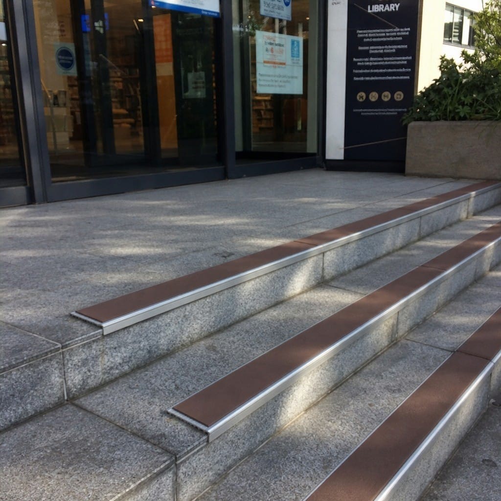 Customer photo review of Rake Back Stair Nosing 3.22m Double Channel Aluminium