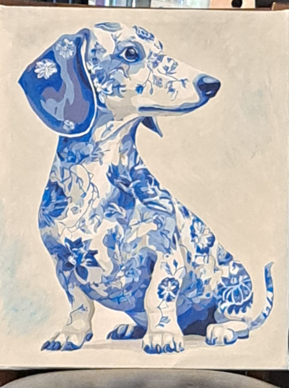 Customer photo review of Porcelain Dachshund | Paint by Number