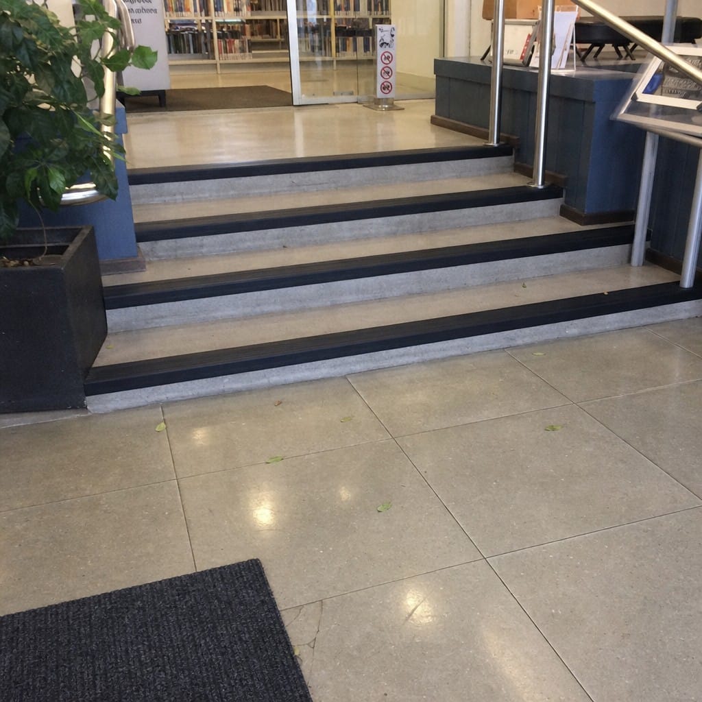 Customer photo review of Anti Slip Stair Nosing 70x40mm Flexible PVC Strip, Black or Grey