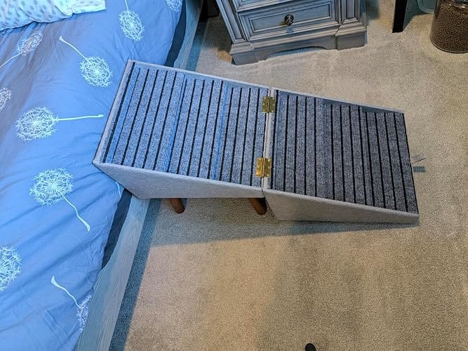 Customer photo review of 2-in-1 Foldable Dog Stairs Ramp for Bed and Couch