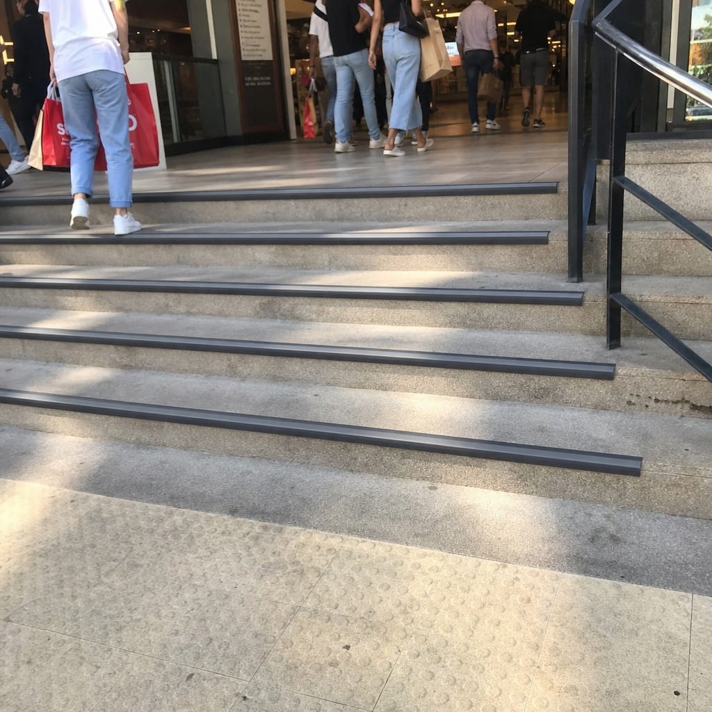 Customer photo review of Aluminium Stair Nosing 2.75m 46mm Tread 25mm Riser