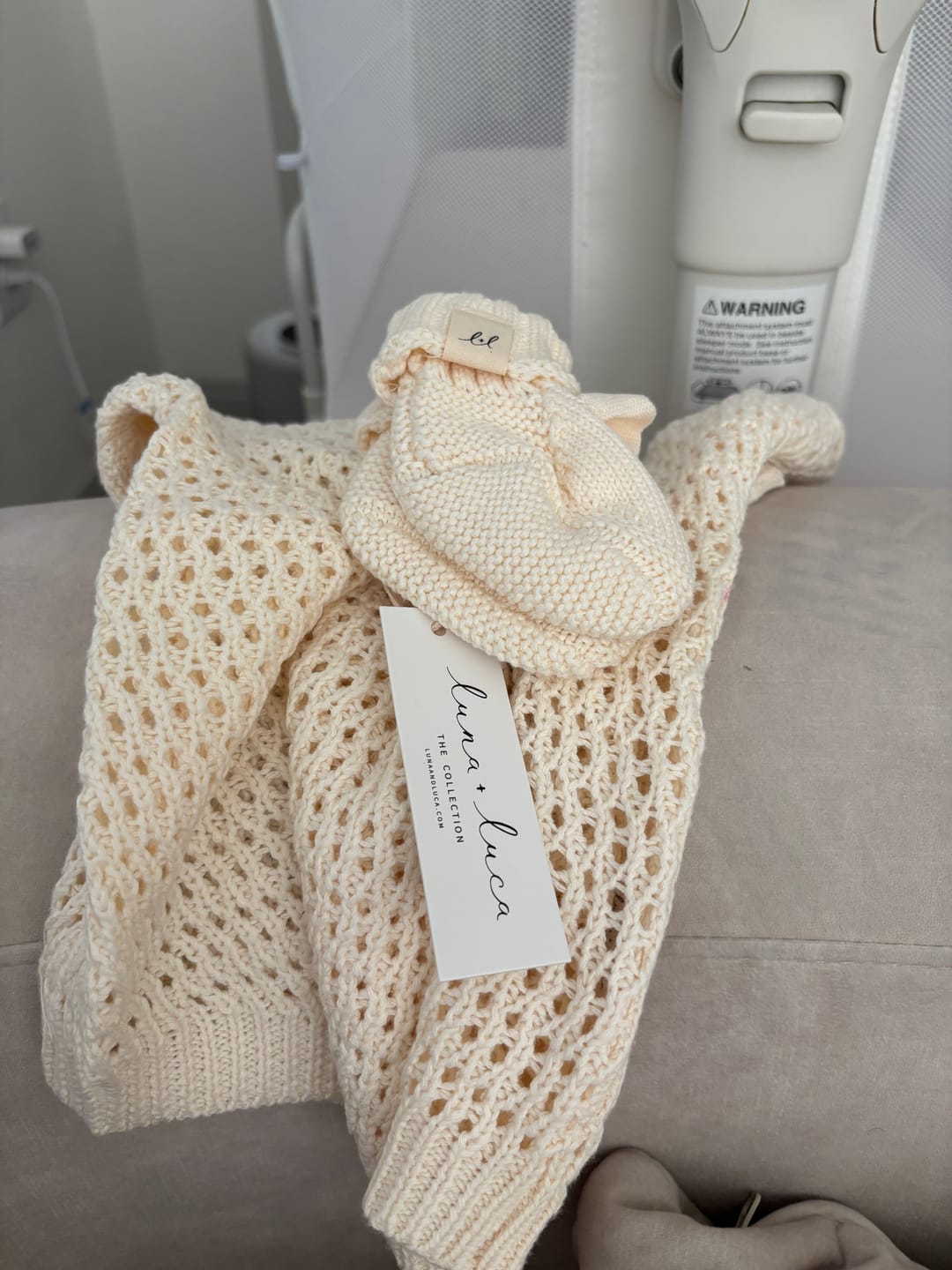 Customer photo review of Crochet Knit Romper - Cream