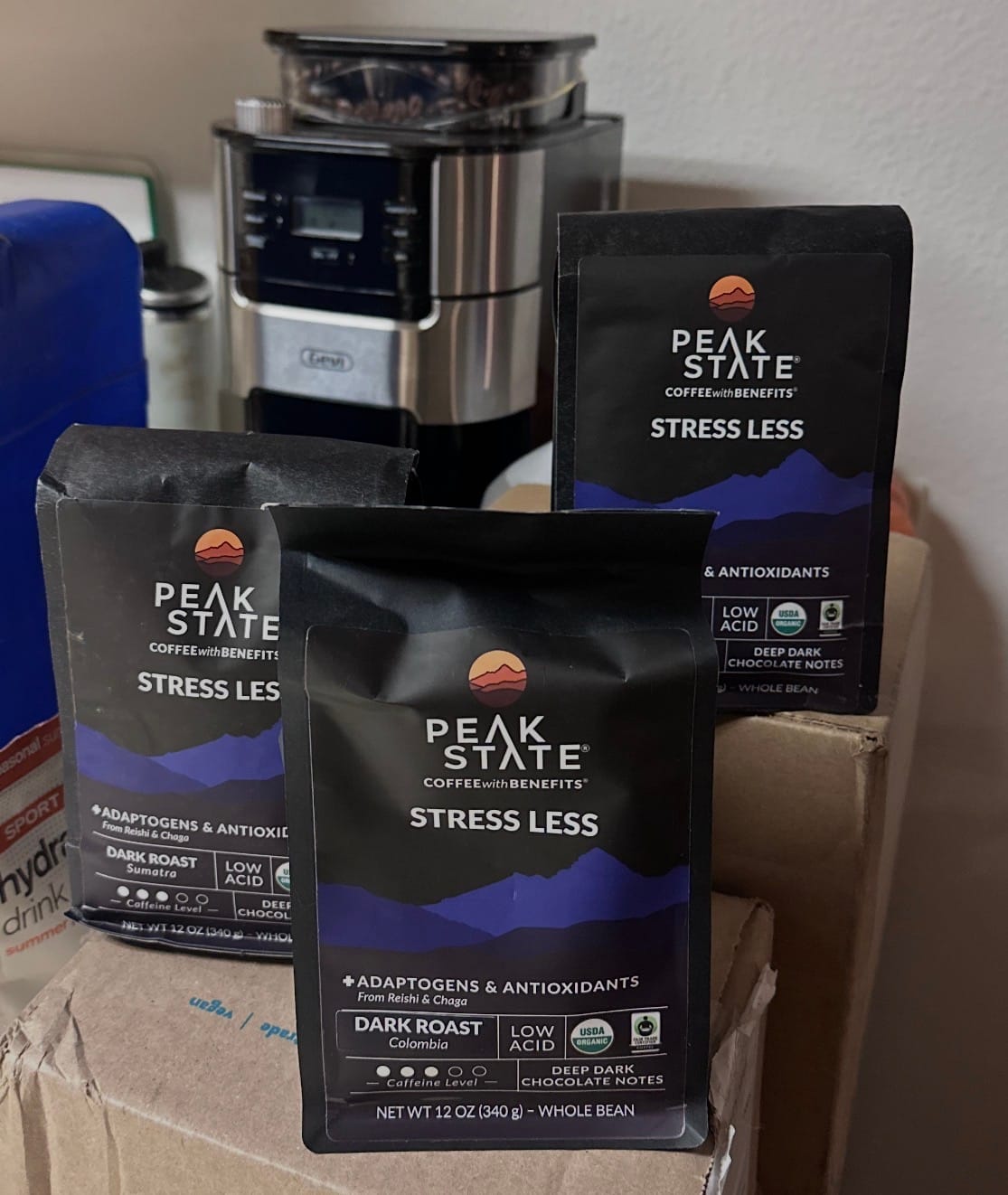 Customer photo review of STRESS LESS Dark Roast