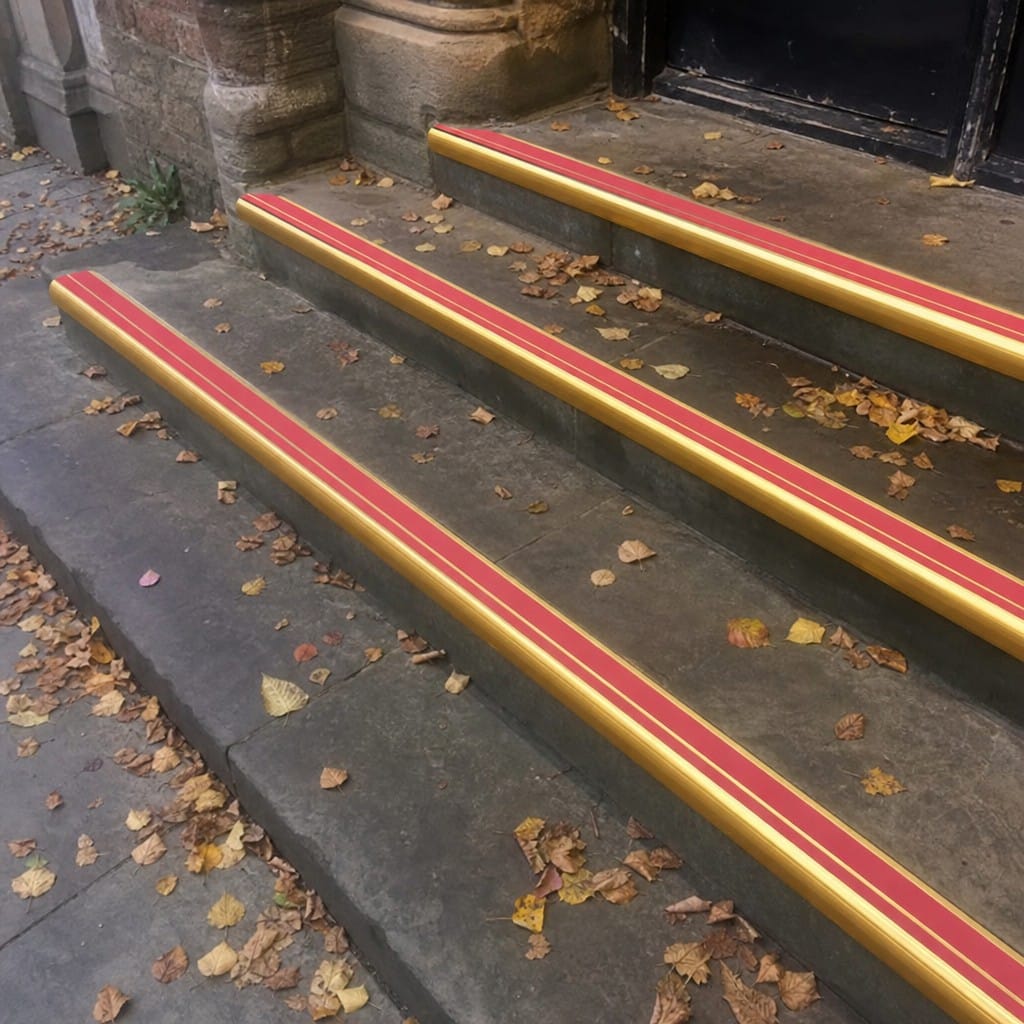 Customer photo review of Aluminium Stair Nosing 3.22m Bullnose 53mm Double Insert