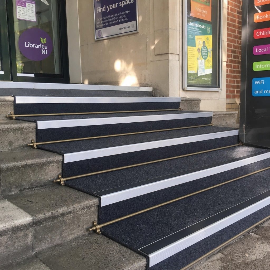 Customer photo review of DDA Compliant Stair Nosing 56x55mm Aluminium Slip Resistant