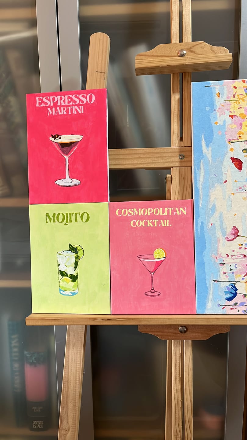 Customer photo review of 6 Mini Paintings - Elegant Cocktail Set