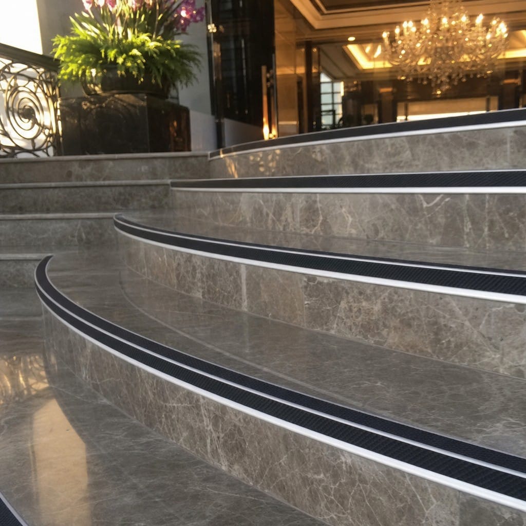 Customer photo review of Anti Slip Ceramic Stair Nosing 10mm 12.5mm Aluminium Tile