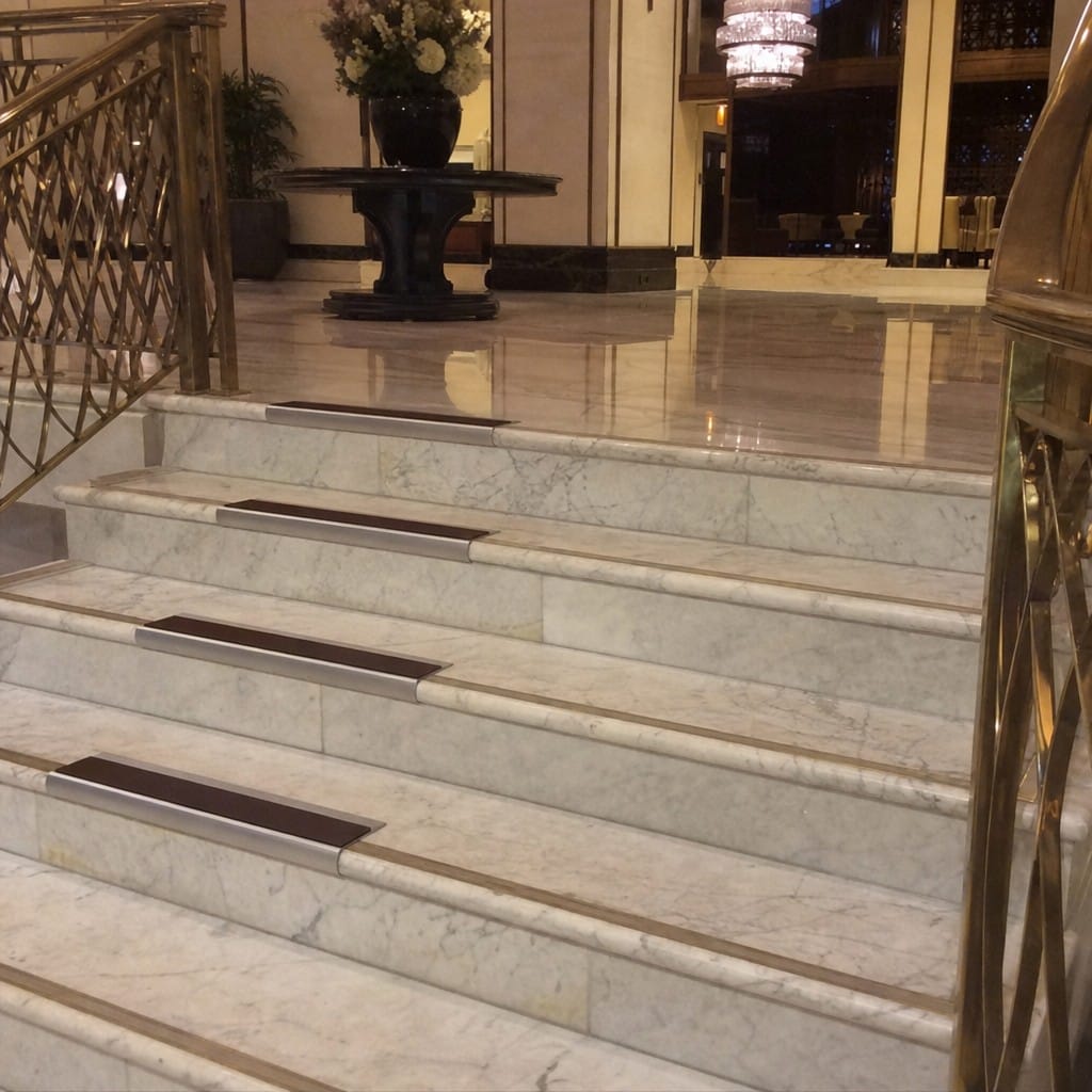 Customer photo review of Aluminium Stair Nosing 69x40mm Bullnose Anti Slip PVC Insert
