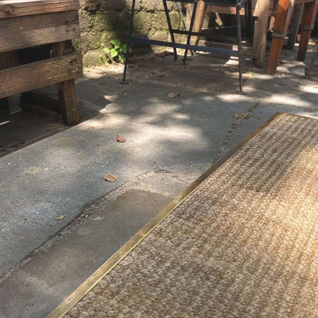 Customer photo review of Solid Brass Carpet Edge Trim 13mm Square Edge, Carpet to Tile