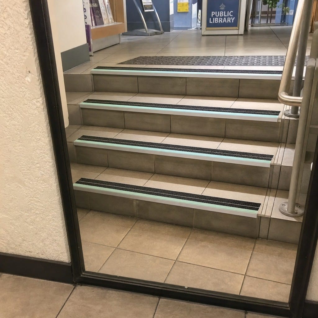 Customer photo review of Safety Stair Nosing 85x30mm Slip Resistant Aluminium Indoor Outdoor