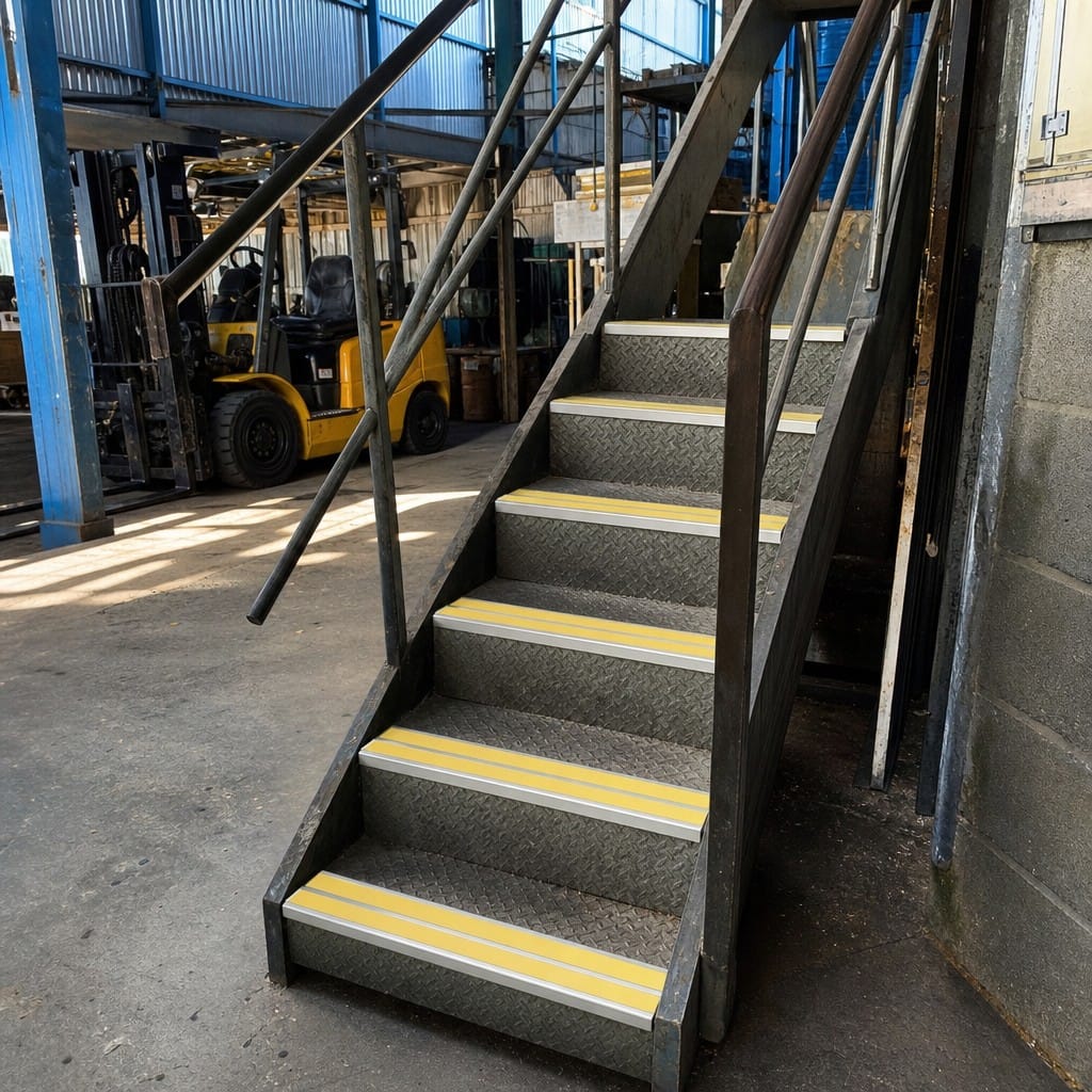 Customer photo review of Aluminium Stair Nosing 100x39mm Bullnose Heavy Duty Twin Insert