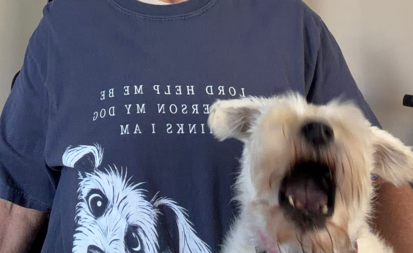 Customer photo review of Pawsitive Prayers T-Shirt