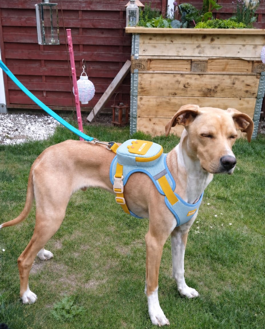 Customer photo review of Arnés-Mochila para perros