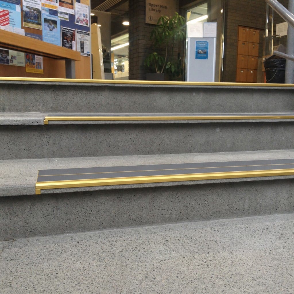 Customer photo review of Square Aluminium Stair Nosing 3.22m Double Insert 5mm Gauge