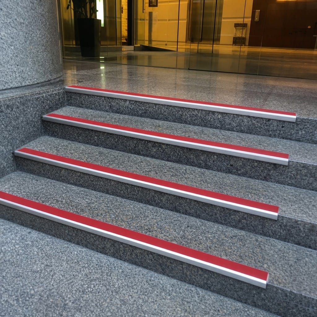 Customer photo review of DDA Compliant Stair Nosing 56x32mm Aluminium Indoor Outdoor
