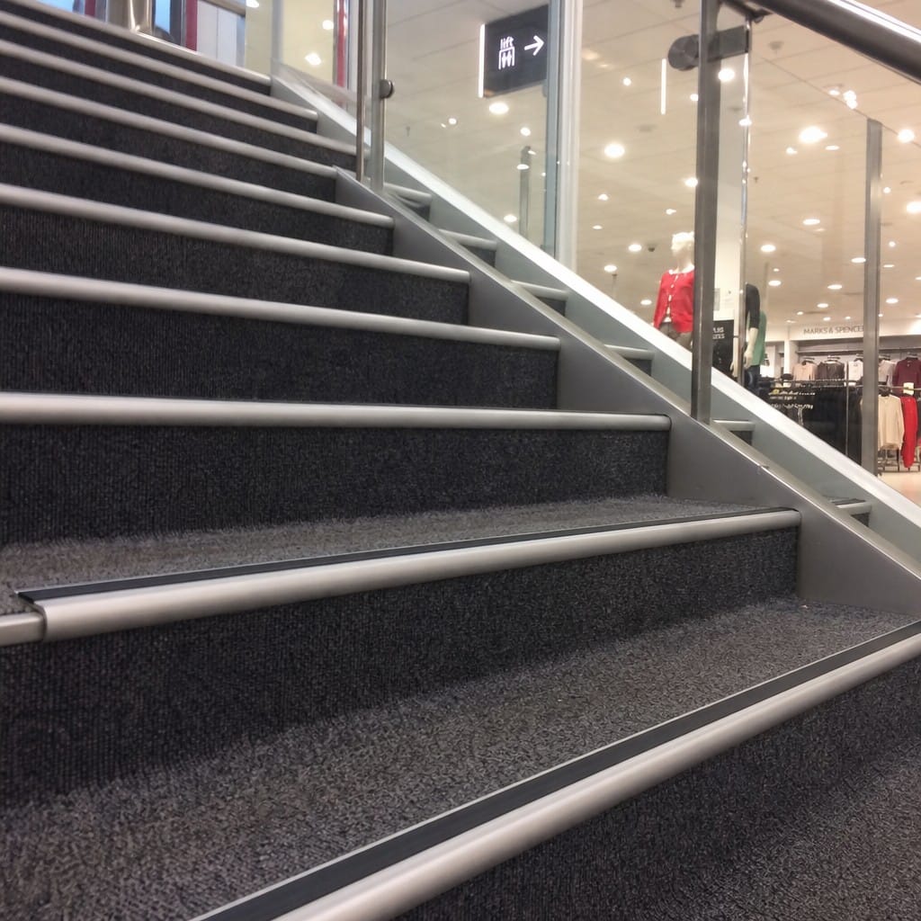 Customer photo review of Heavy Duty Carpet Stair Nosing | Anti-Slip Bullnose Aluminium 70 x 35mm | 8 Colours, 21 Lengths