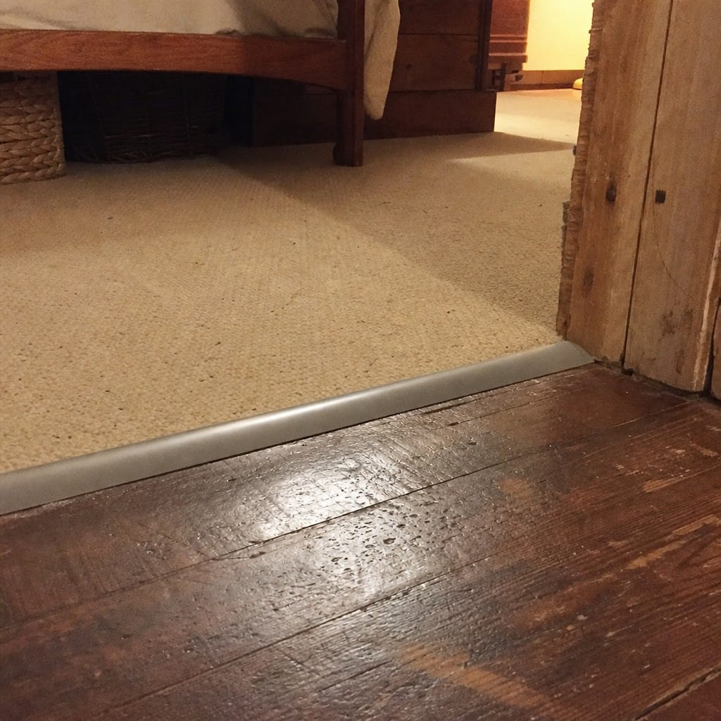Customer photo review of Self-Adhesive PVC Floor Transition Strip | Carpet to Laminate Threshold