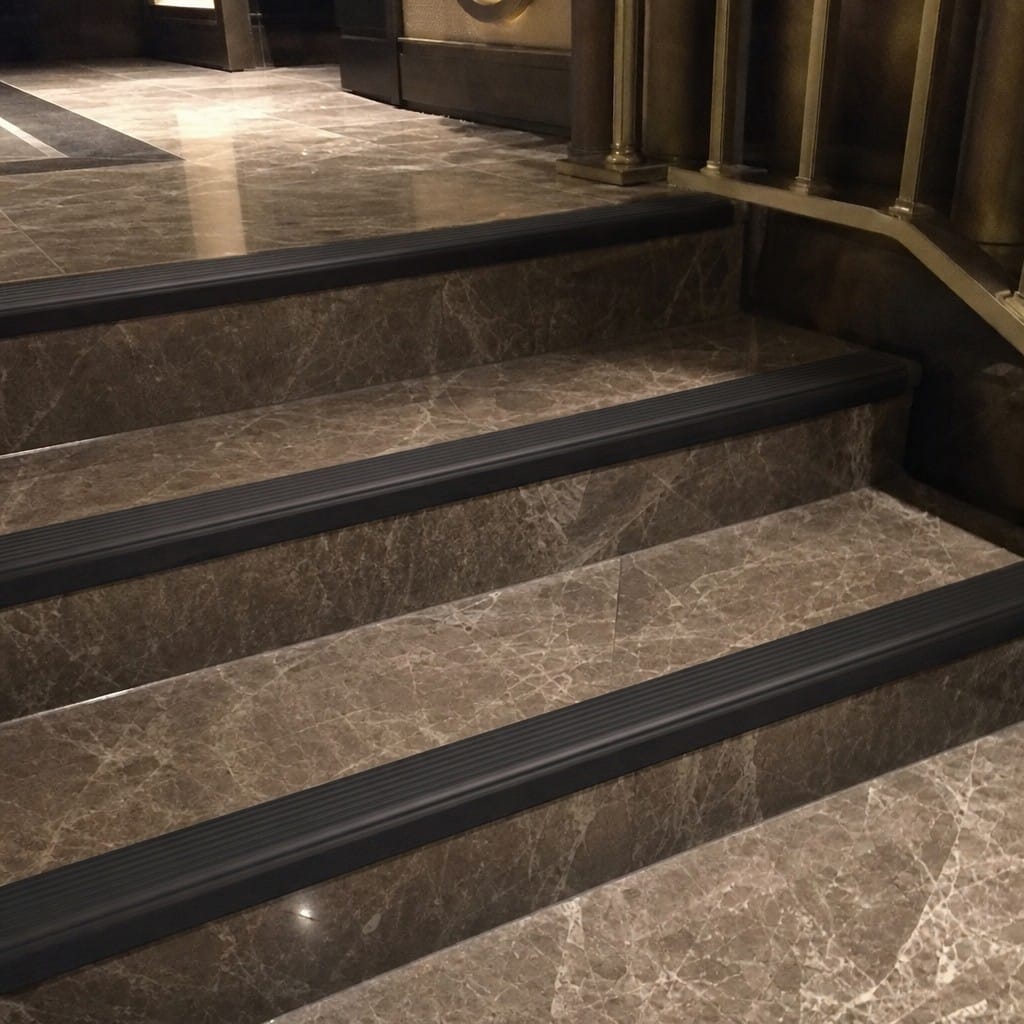 Customer photo review of PVC Stair Edging 65x44mm Slip Resistant Ribbed Indoor, 2.75m Length
