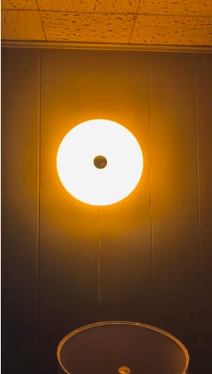 Customer photo review of Bauhaus Style Glass Donut Table Lamp