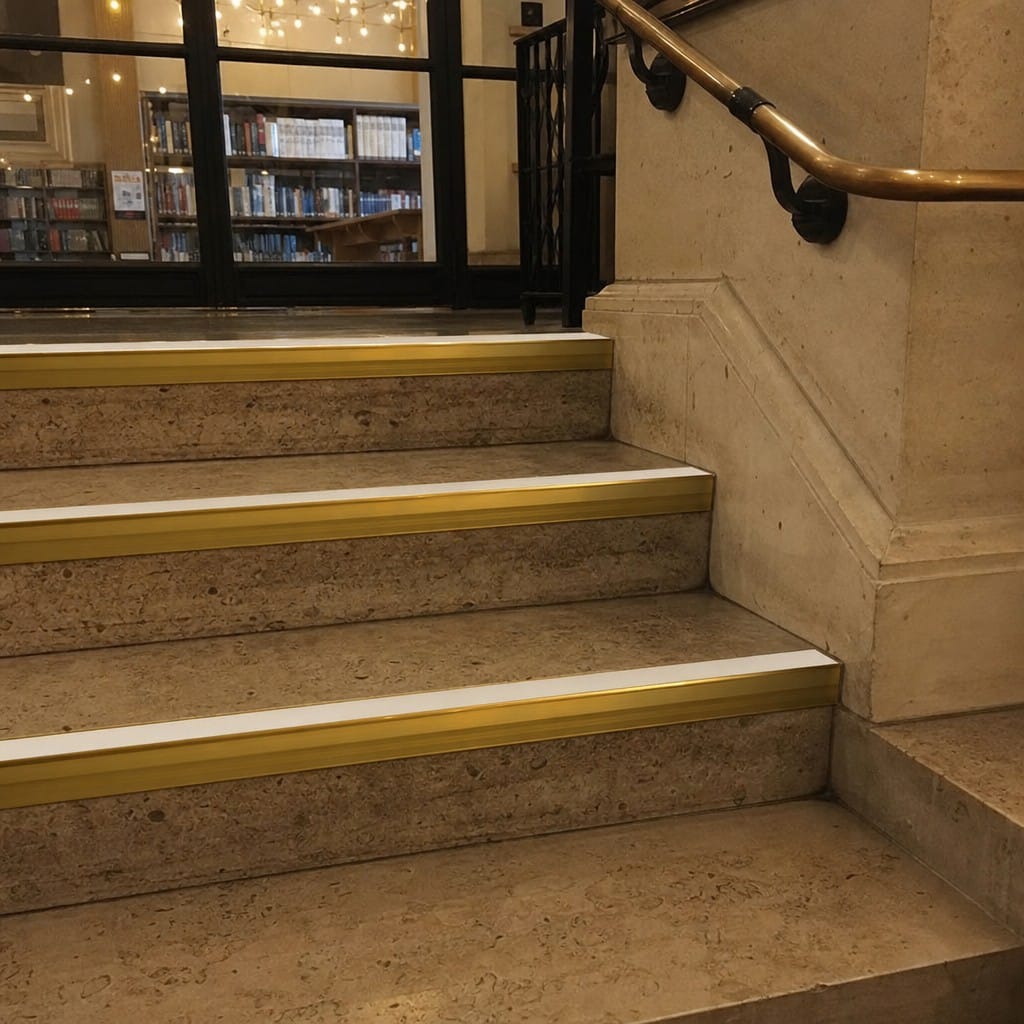 Customer photo review of Heavy Duty Aluminium Stair Nosing 3.22m Slip Resistant