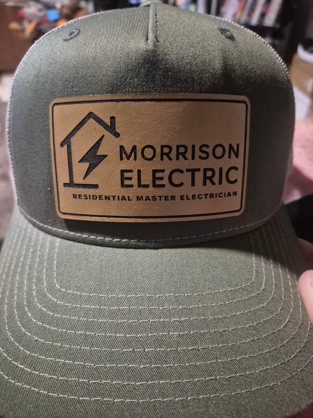 Customer photo review of Premium Custom Leather Patch Hats (Wholesale)