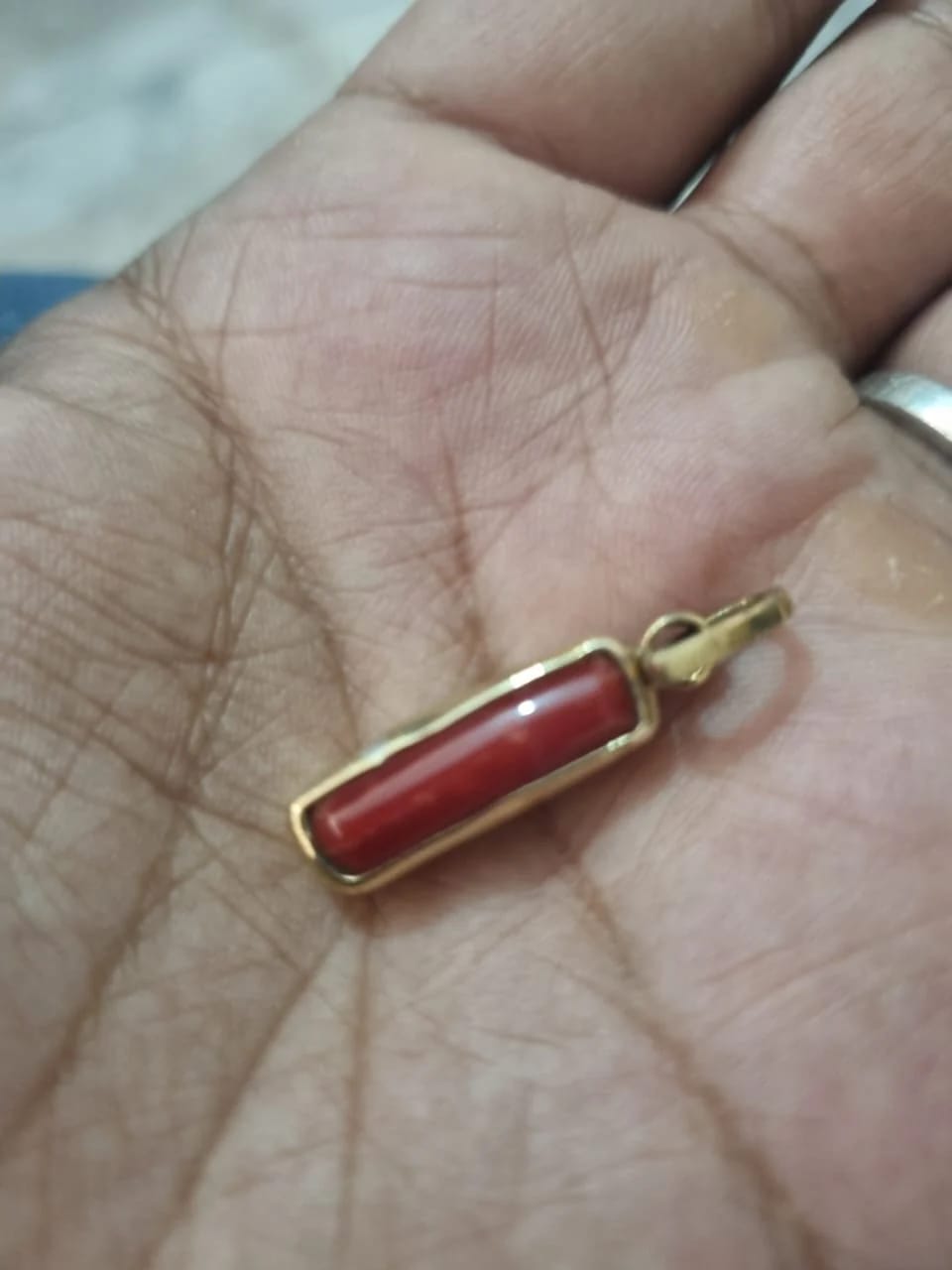 Customer photo review of Natural Red Coral Gemstone (Moonga) – Certified & Genuine